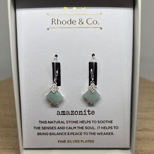 Rhode & Co. Amazonite Drop Earrings - Pale Green Stone